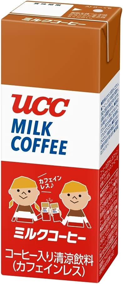 第3位.ミルクの甘さとほんのりコーヒー味「UCC ミルクコーヒー カフェインレス 紙パック 200ml×24本」