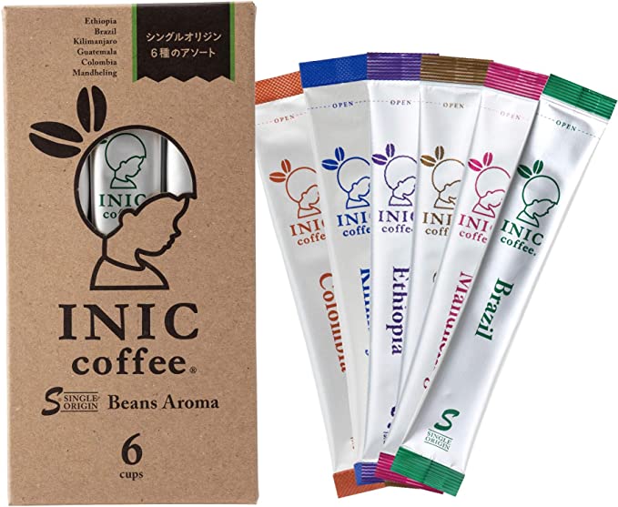 シングルオリジンコーヒーが6種類飲み比べ「INIC coffee Beans Aroma アソート スティック 6本 」