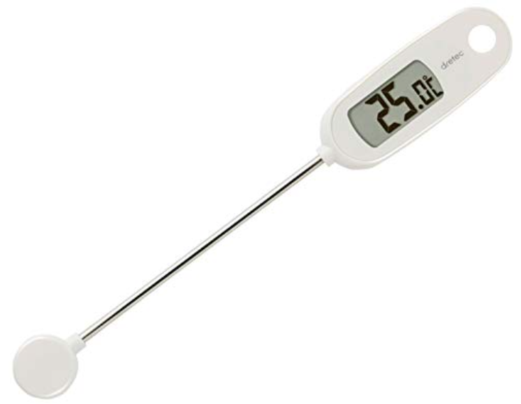 防滴タイプの温度計「dretec(ドリテック) クッキング温度計 料理用 デジタル 防滴 レッド O-274IV アイボリー」