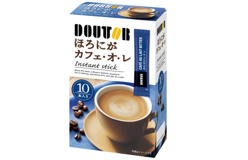 第8位. 甘さ控えめでほろ苦風味「ドトールコーヒー ほろにがカフェ・オ・レ インスタントスティック 10袋 ×6箱」