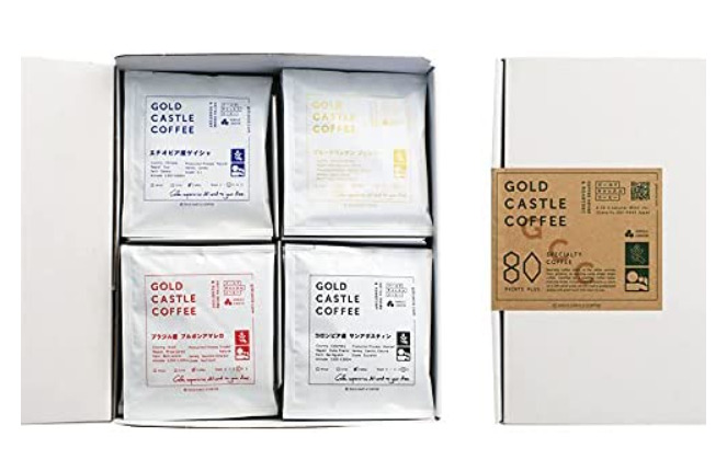 第4位. 希少価値のあるコーヒー4種セット「ゴールドキャッスルコーヒー高級ドリップバッグ 4種」