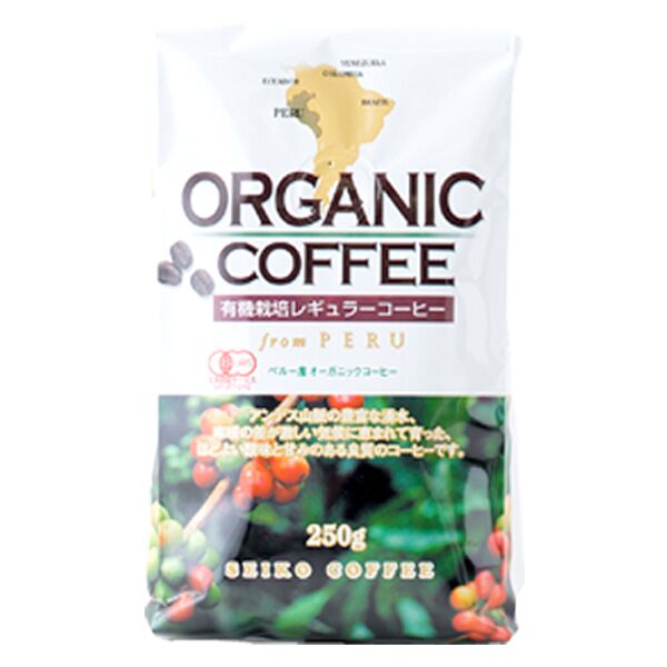 7. 有機JAS認定ペルー産のオーガニックコーヒー「レギュラーコーヒー 有機栽培コーヒー250g」